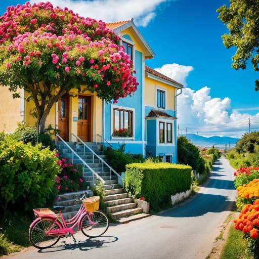 Serene Outdoor Scene with Vibrant Flowers