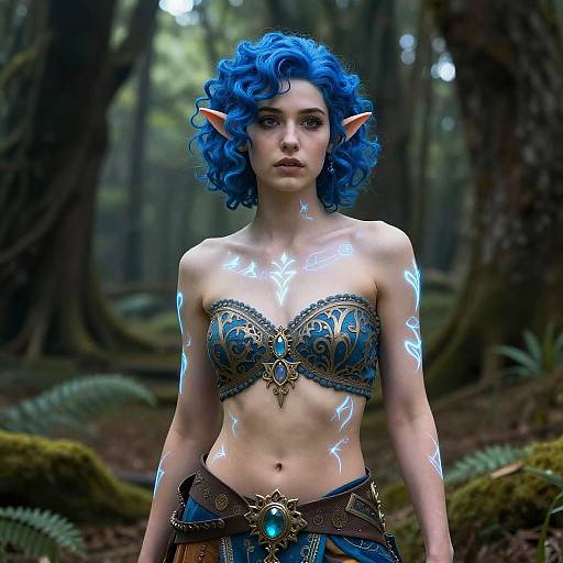 Fantasy Elf with Glowing Runes