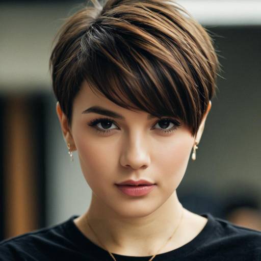 Realistic Undercut Pixie Hairstyle Portrait