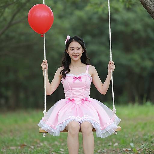 Woman in Pink Sweetie Costume