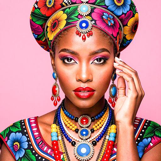 Vibrant Portrait of a Dark-Skinned Woman