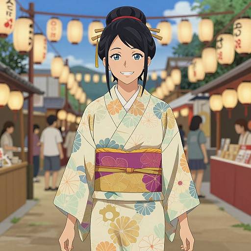 Photorealistic Japanese Festival Woman