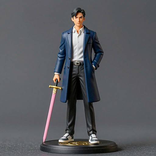 Realistic Male Figurine with Sword