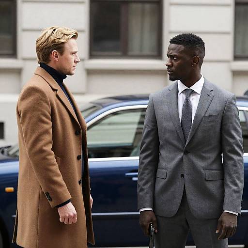 Urban Street Standoff Between Two Men