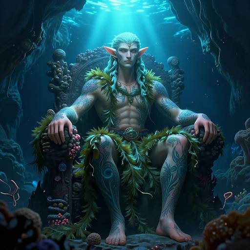 Male Sea Elf Explorer in Underwater Realm