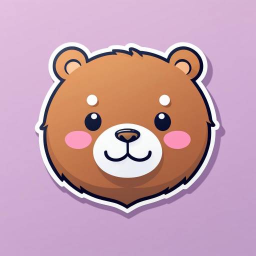 Kawaii Bear Cartoon Sticker Icon