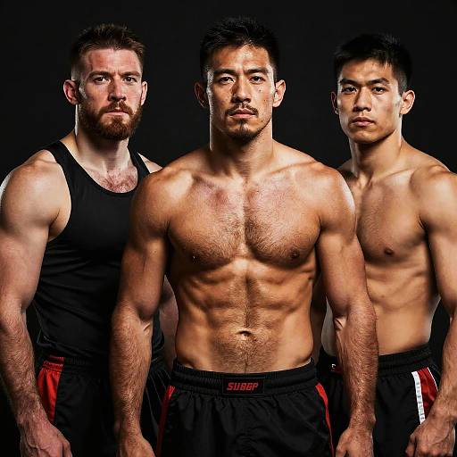 Confident Hairy Athletes Team Portrait