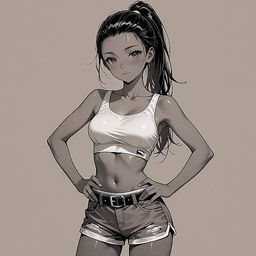 Confident Dark-Skinned Girl in Fashion