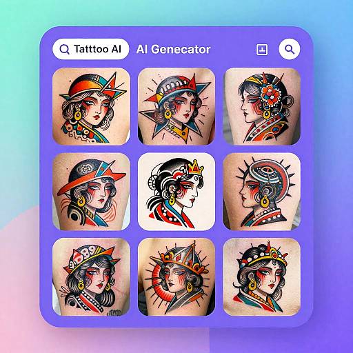 Colorful AI Tattoo Generator Interface