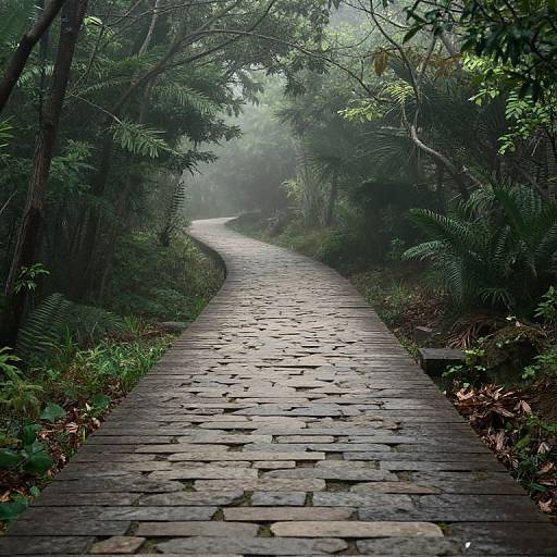 Mystical Stone and Wood Pathway