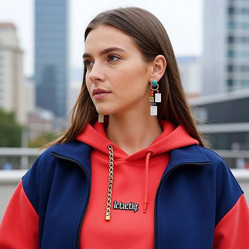 Bold Streetwear Accessories on European Woman