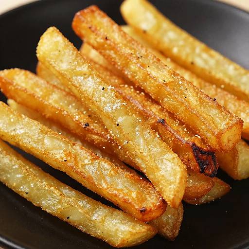 Close-Up Crispy Fried Potato Sticks