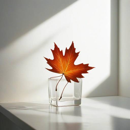 Autumn Maple Leaves in Glass Vase
