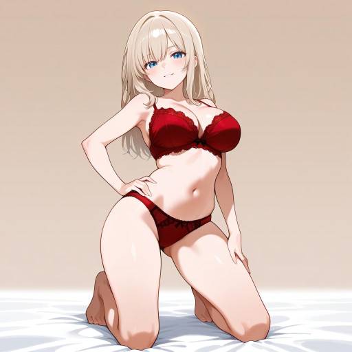 Confident Young Adult in Lingerie Pose Confident Young Adult in Lingerie Pose