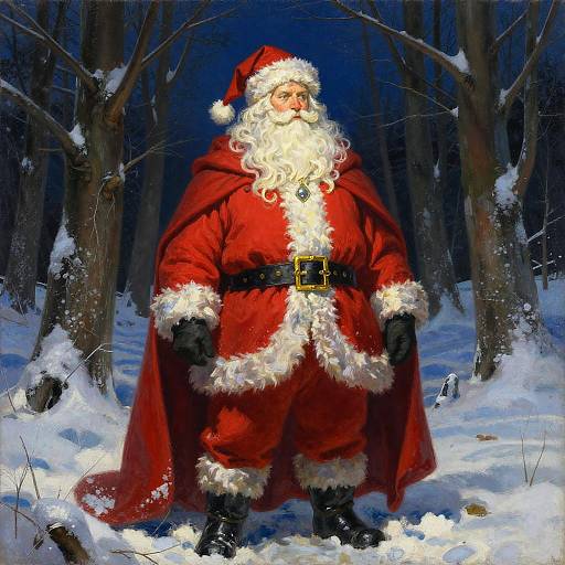 Epic Santa Claus in Snowy Forest