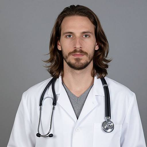 Bearded Doctor in White Lab Coat