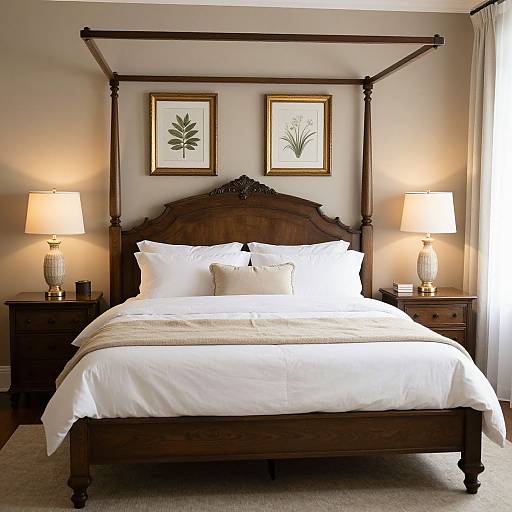 Elegant Antique Queen Bed Frame