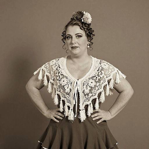 Experienced Spanish Flamenco Dancer in Lace Shawl