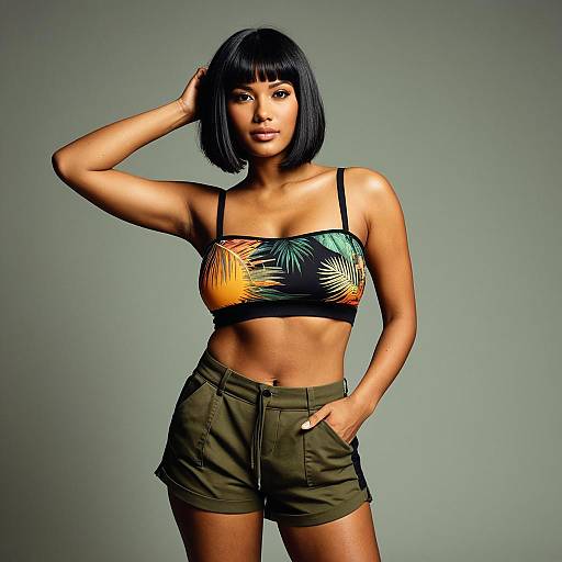 Tropical Fashion Editorial with Olive Skin