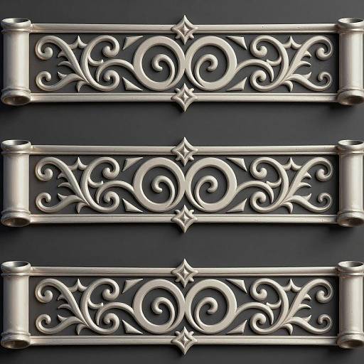 Silver-White Scrollwork Pattern