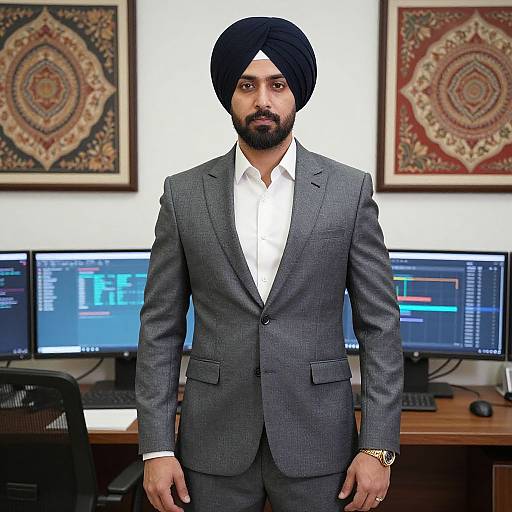 Gemini Businessman in Modern Punjabi Suit
