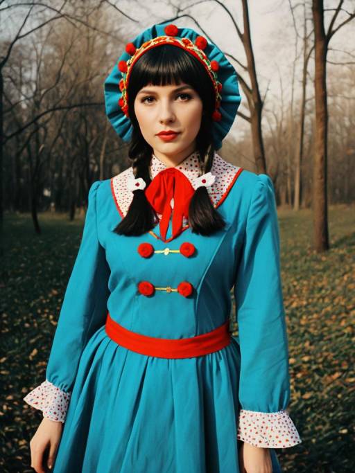 Woman in Lolopechka Costume Outdoors