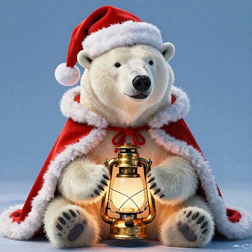 Maternal Polar Bear with Lantern