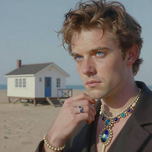 Elegant Beach Bungalow Portrait at Sunset