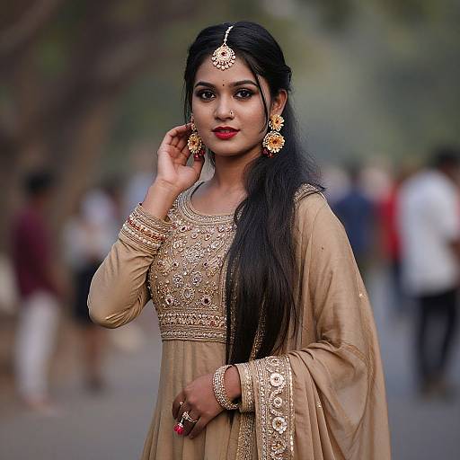 Elegant Indian Woman in Fancy Dress