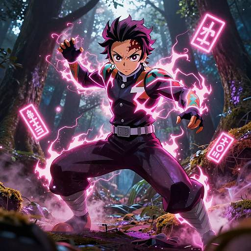 Electric Demon Slayer in Neon Forest