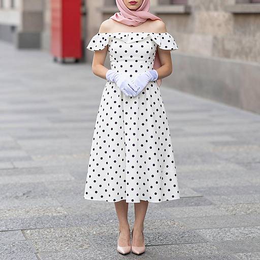 Elegant Woman on a Stone Path