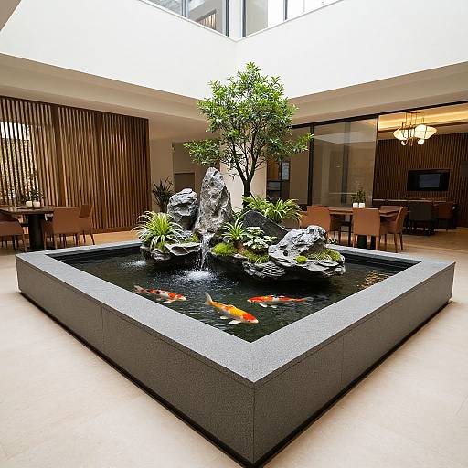 Elegant Raised Indoor Koi Pond