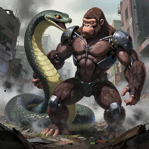 Bioengineered Ape vs Robotic Serpent