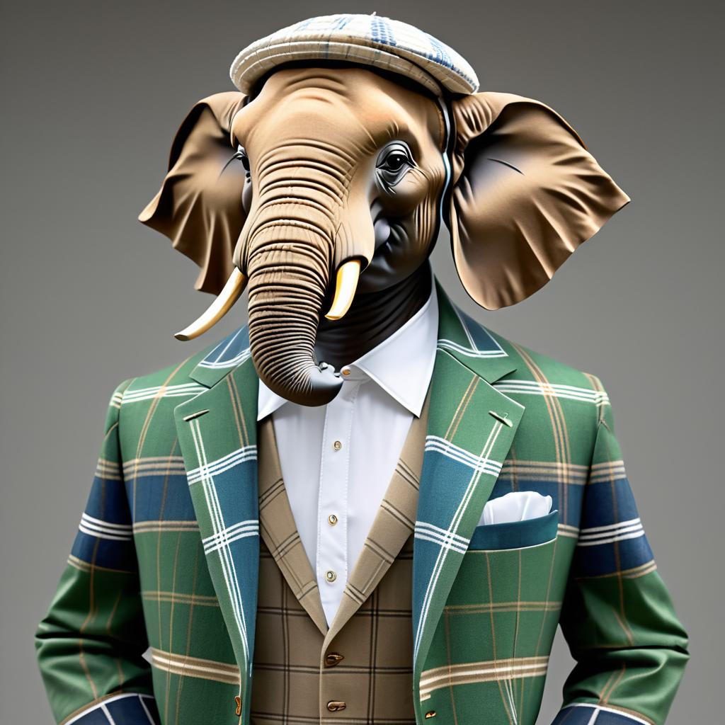 Elegant Anthropomorphic Elephant Fashion