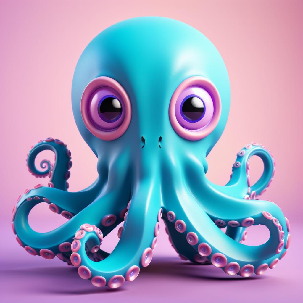 Whimsical Cartoon Octopus Character Design