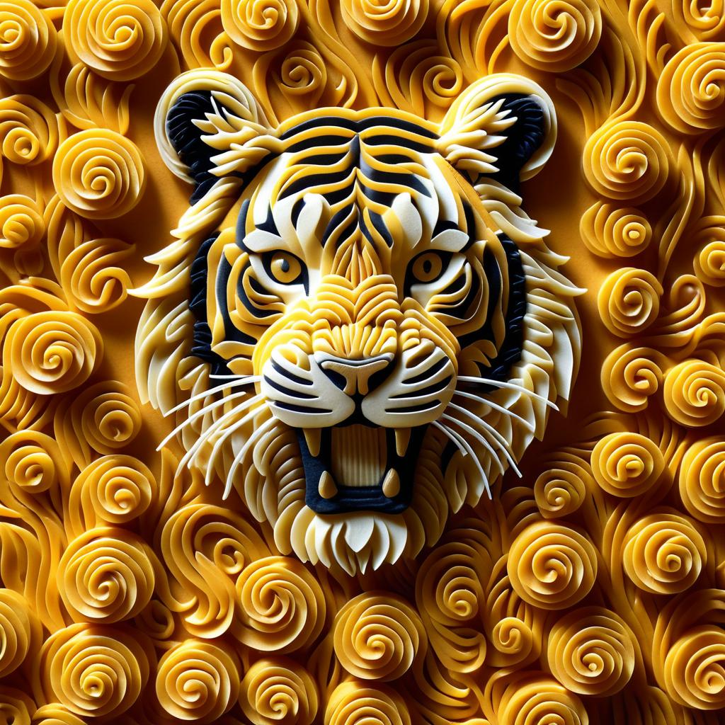 Intricate Macaroni Tiger Artwork