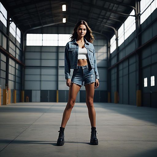 Cinematic High Fashion in Industrial Setting