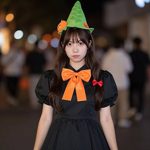 Realistic Halloween Costume Girl Portrait