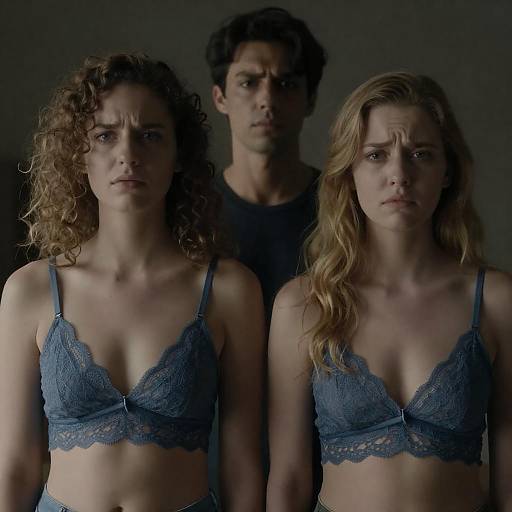 Dimly Lit Portrait of Three Individuals