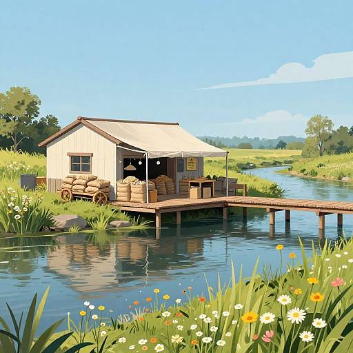 Riverside Feed Store Illustration