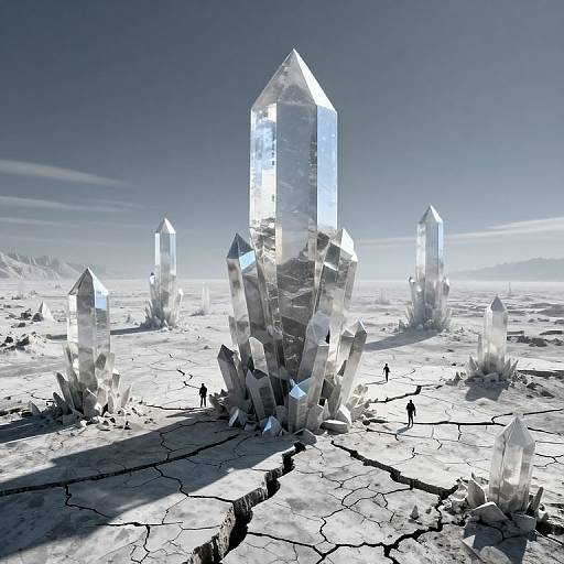 Surreal Crystalline Spires Landscape