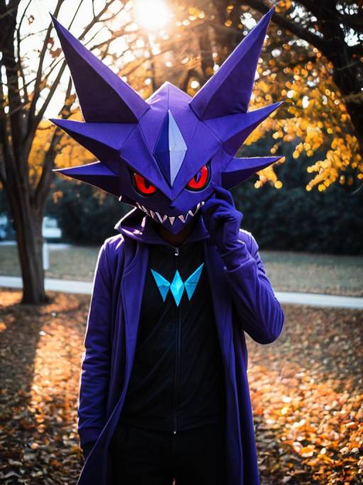 Person in Sableye Cosplay Costume