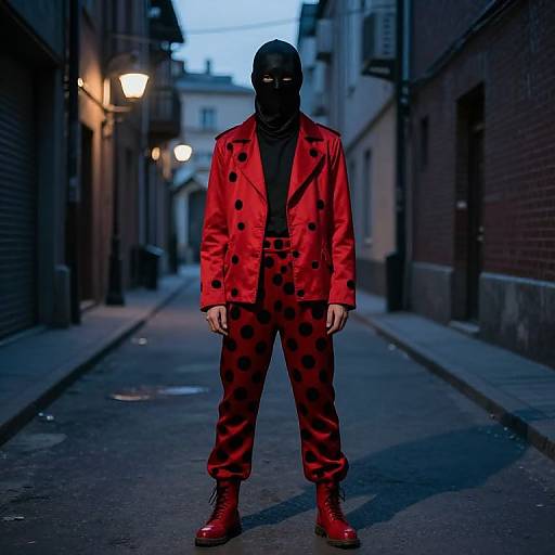 Mysterious Urban Fashion with Polka Dots