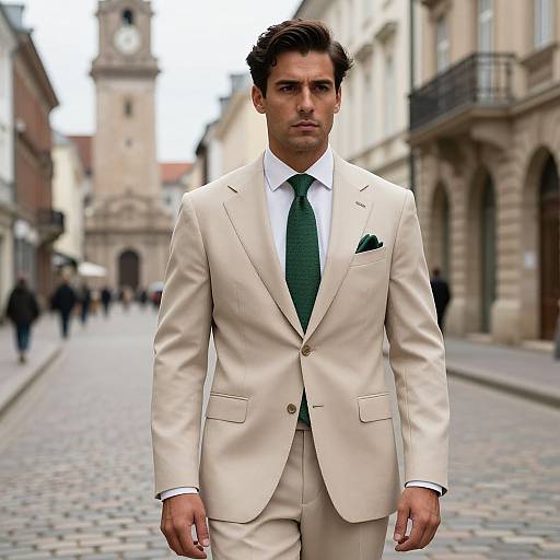 Stylish Man in Historic Town