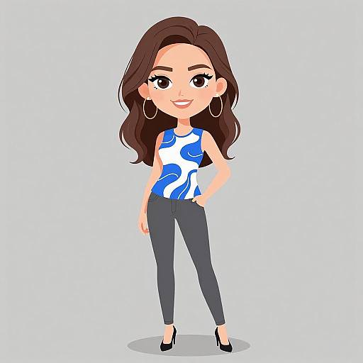 Smiling Woman in Casual Outfit