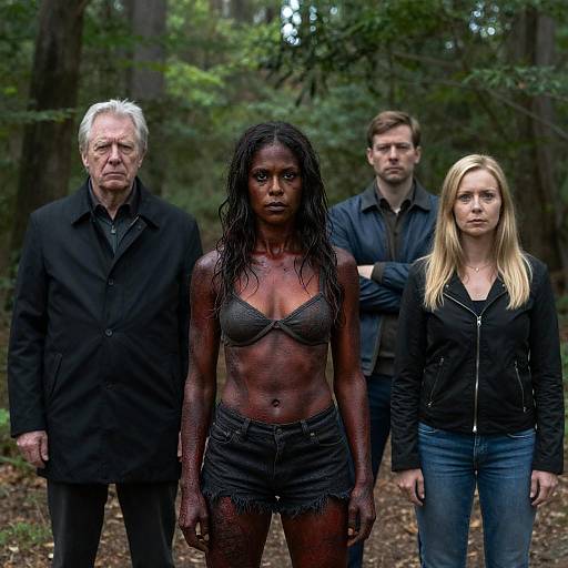 Forest Portrait of Four Diverse Figures