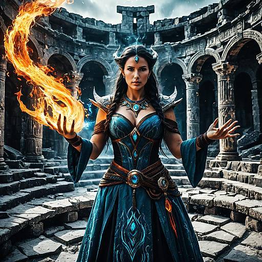 Elemental Sorceress of Fire and Ice