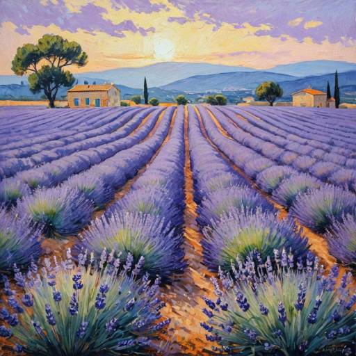 Impressionist Lavender Field in Provence