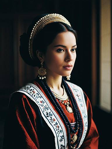 Elegant Woman in Traditional Cultural Dress