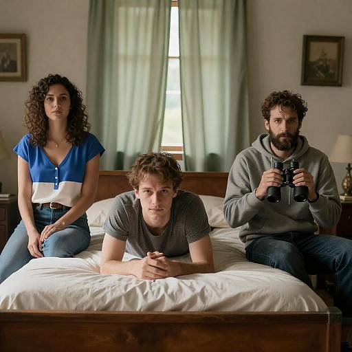 Sunlit Rustic Portrait of Three People